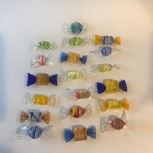 Art Glass Multi Color Candies Lot of 19